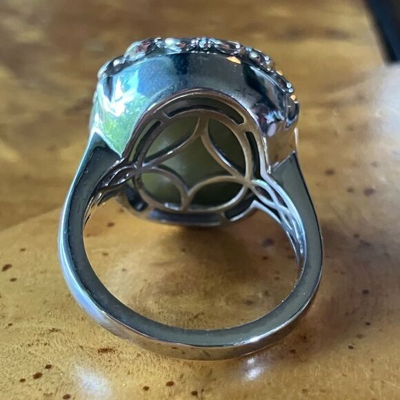 Natural Connemara Marble Sterling Silver Tree of Life Ring Size 7 - Picture 5 of 9